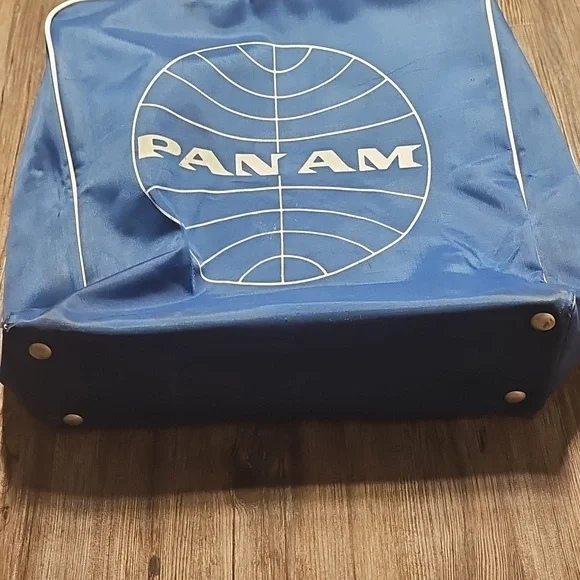 Vintage Panam Airlines Blue Nylon Travel Bag - Picture 3 of 6